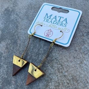 Handmade Fair Trade Trailing Triangle Earrings
